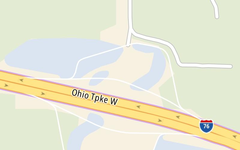 Static map of Ohio Turnpike at Mahoning Valley Service Plaza