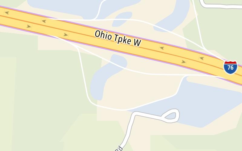 Static map of Ohio Turnpike at Glacier Hills Service Plaza