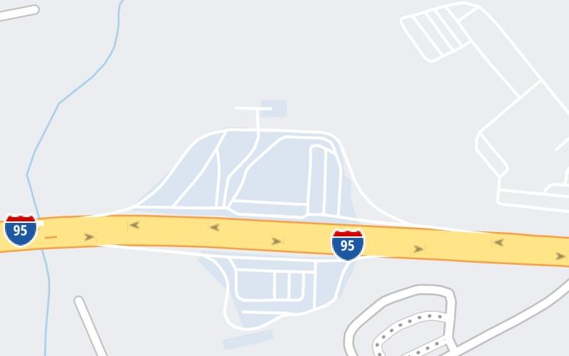 Static map of Connecticut Turnpike at Madison Southbound Service Plaza