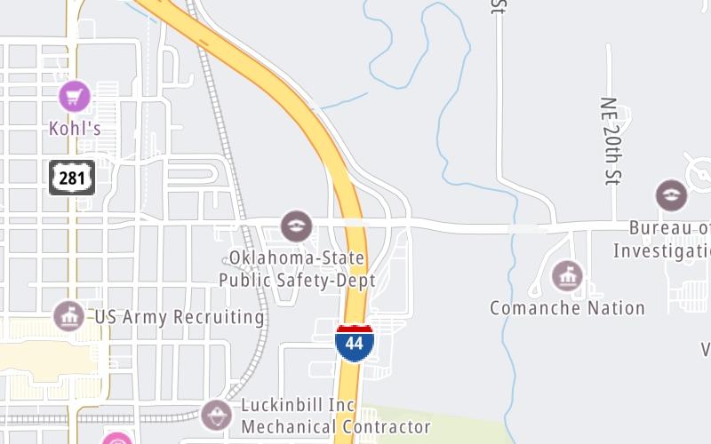 Static map of H E Bailey Turnpike at Gore Boulevard