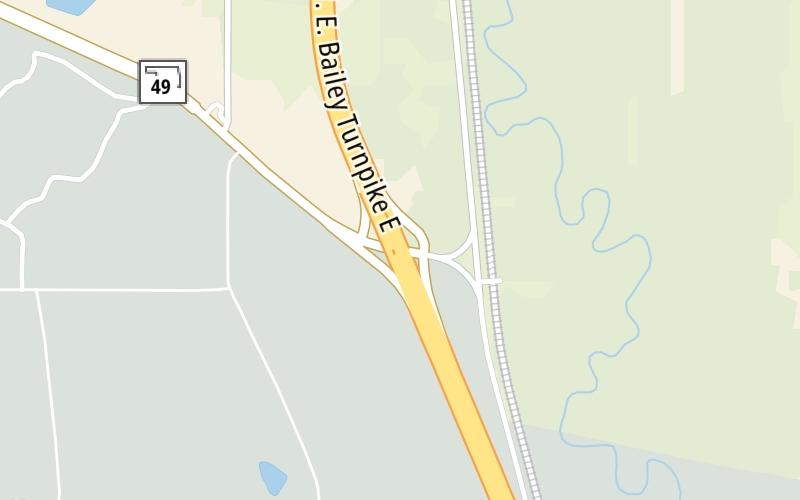 Static map of H E Bailey Turnpike at SH 49 / Medicine Park