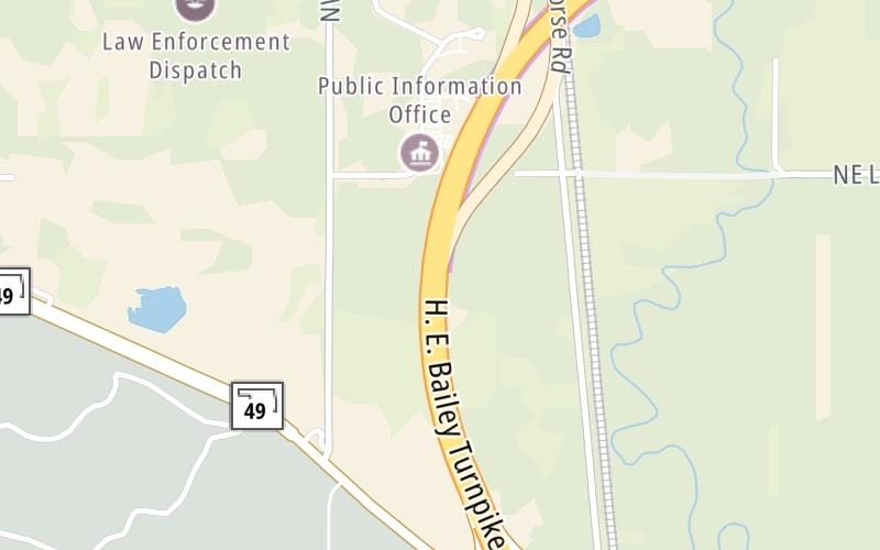 Static map of H E Bailey Turnpike at US 62