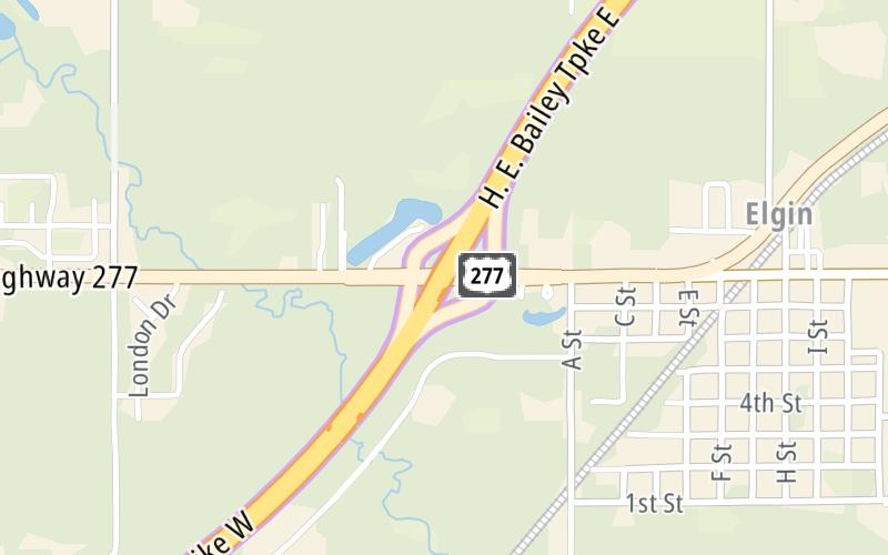 Static map of H E Bailey Turnpike at 8th Street/US 277