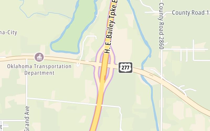 Static map of H E Bailey Turnpike at US 62