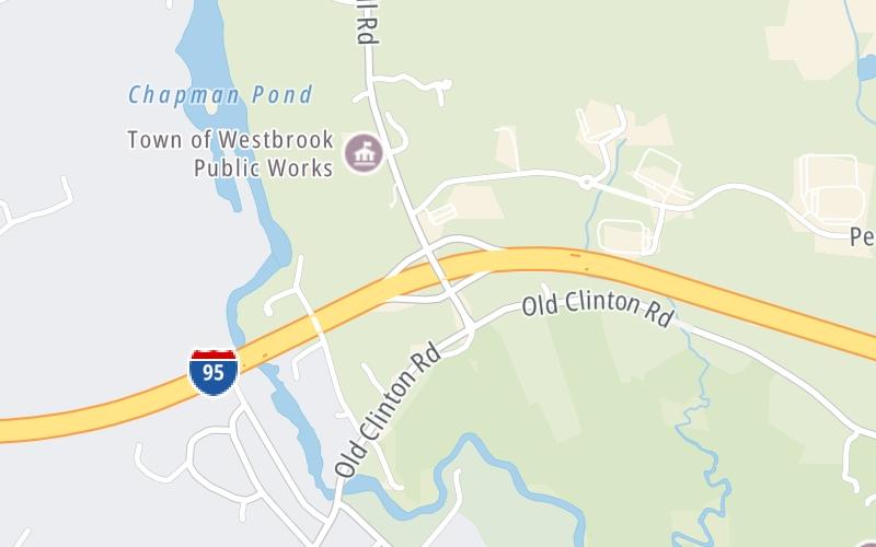 Static map of Connecticut Turnpike at CT 145/Horse Hill Road