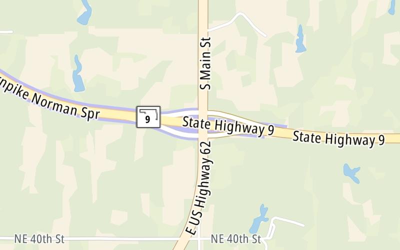 Static map of H E Bailey Turnpike at SPUR – US 62