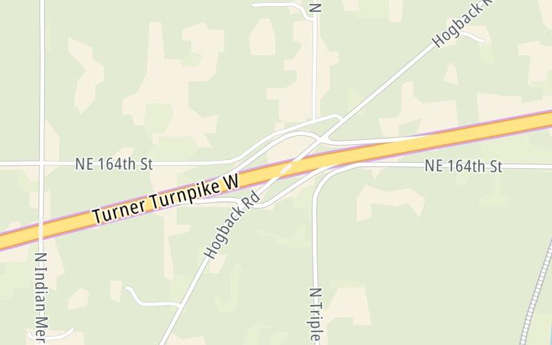 Static map of Turner Turnpike at Hogback Road / Main Street