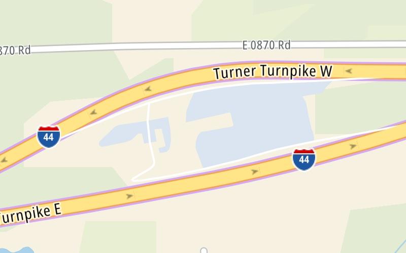 Static map of Turner Turnpike at Stroud Concession Plaza