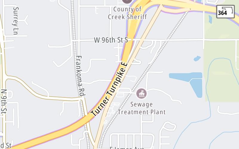 Static map of Turner Turnpike at SH 66