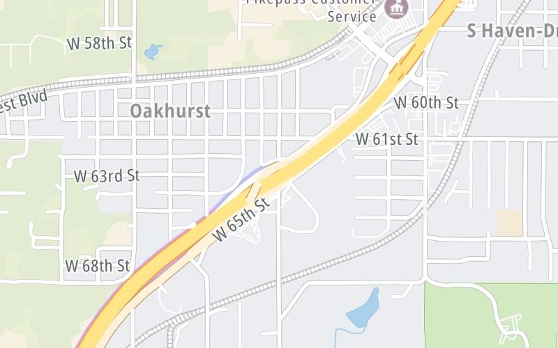 Static map of Turner Turnpike at I–44/SH 66