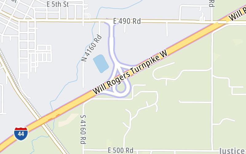 Static map of Will Rogers Turnpike at SH 20