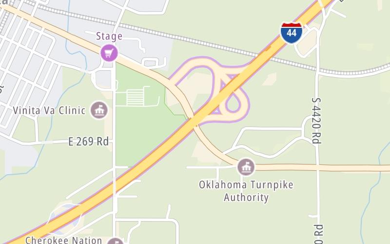 Static map of Will Rogers Turnpike at US 60 / SH 66