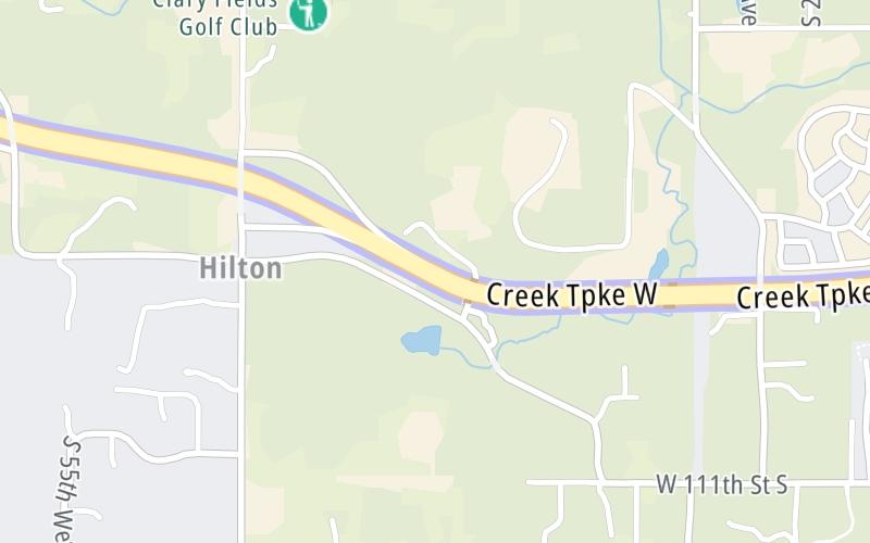 Static map of Creek Turnpike at S 49th W Avenue