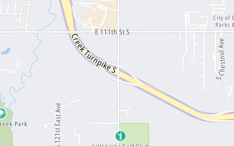 Static map of Creek Turnpike at S Olive Ave/S 129th E Ave