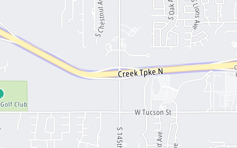 Static map of Creek Turnpike at S Aspen Ave/S 145th E Ave