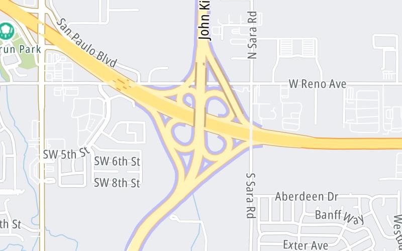 Static map of John Kilpatrick Turnpike at I–40/US 270