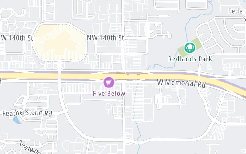 Static map of John Kilpatrick Turnpike at Pennsylvania Avenue