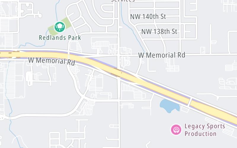 Static map of John Kilpatrick Turnpike at Western Avenue