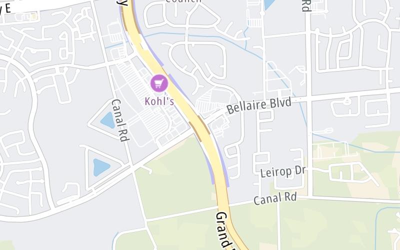 Static map of Grand Parkway at Bellaire Boulevard