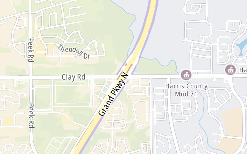 Static map of Grand Parkway at Clay Road