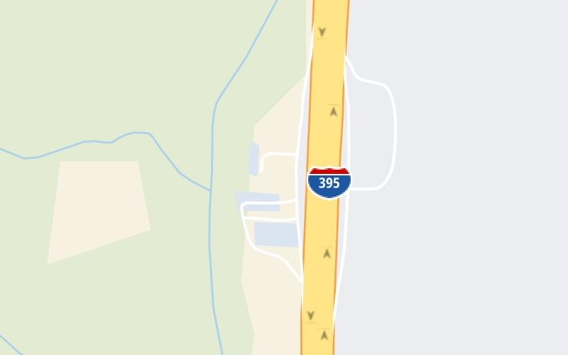 Static map of Connecticut Turnpike at Montville Southbound Service Plaza