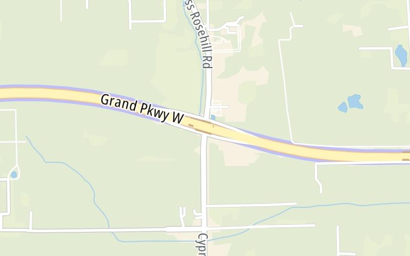 Static map of Grand Parkway at Cypress Rosehill Road