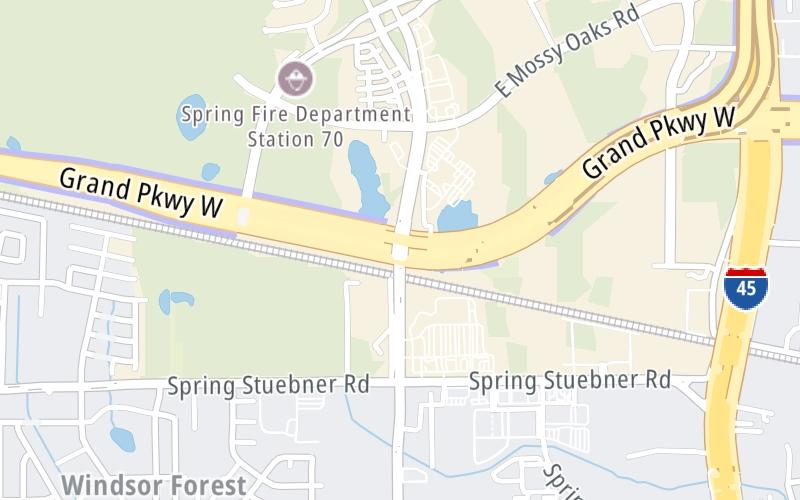 Static map of Grand Parkway at Holzwarth Road