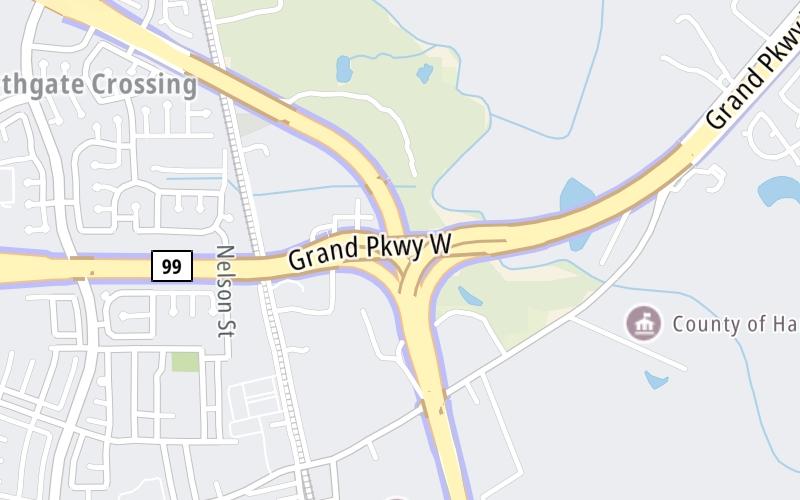 Static map of Grand Parkway at Hardy Toll Road