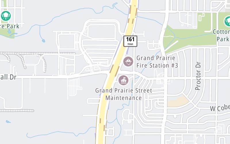 Static map of President George Bush Turnpike at Marshall Drive