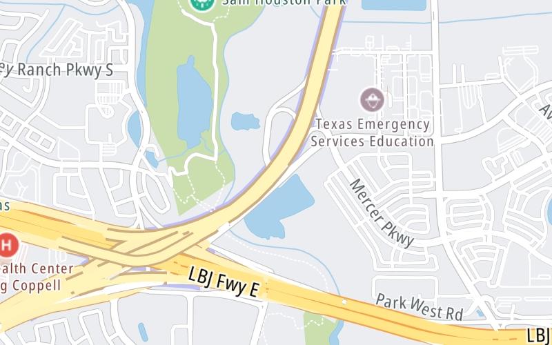 Static map of President George Bush Turnpike at Valley View Lane