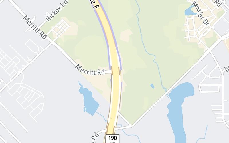 Static map of President George Bush Turnpike at Merritt Road