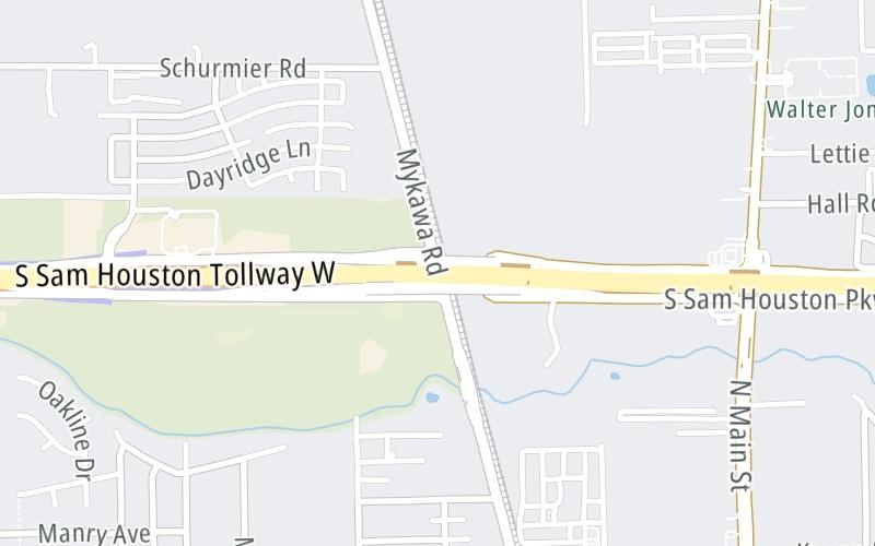 Static map of Sam Houston Tollway at Mykawa Road