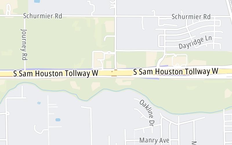 Static map of Sam Houston Tollway at Wayside Drive