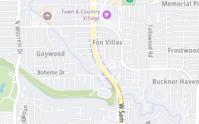 Static map of Sam Houston Tollway at Boheme Drive