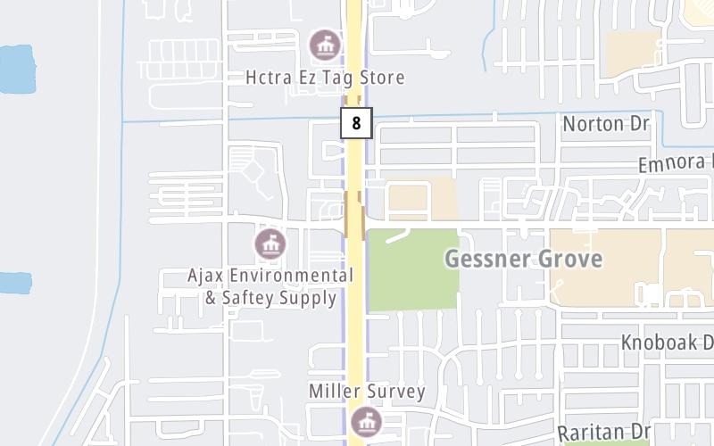 Static map of Sam Houston Tollway at Hammerly Boulevard