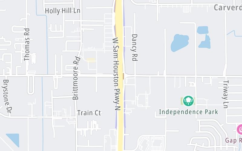 Static map of Sam Houston Tollway at Tanner Road