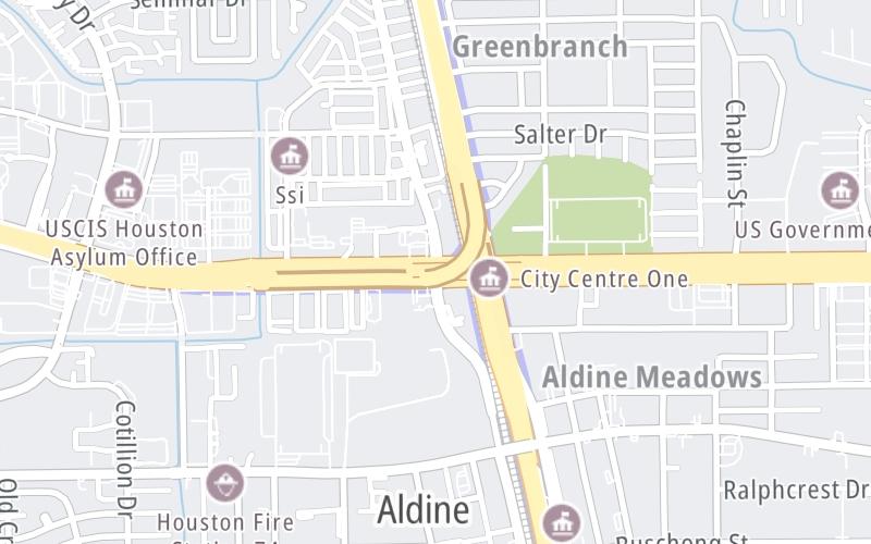 Static map of Sam Houston Tollway at Hardy Street/Hardy Road