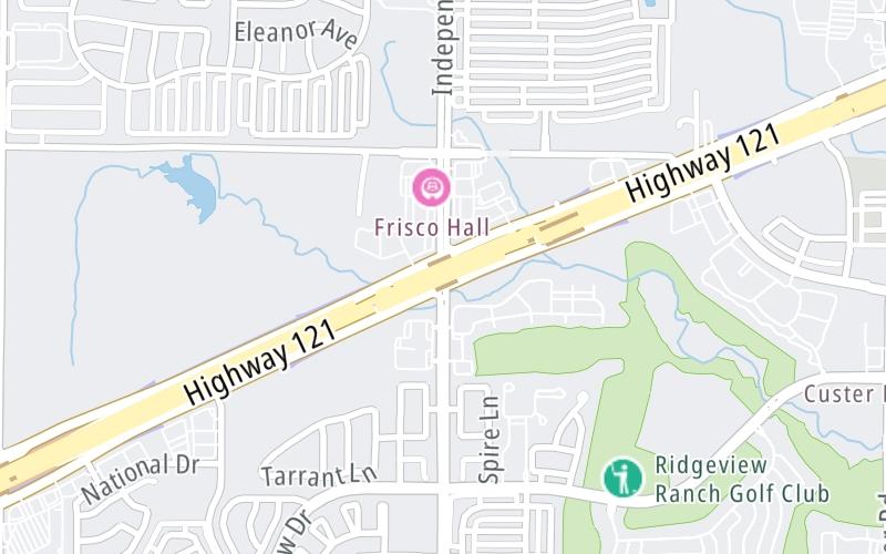 Static map of Sam Rayburn Tollway at Independence Parkway