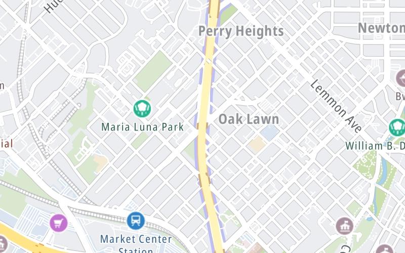 Static map of Dallas North Tollway at Wycliff Avenue