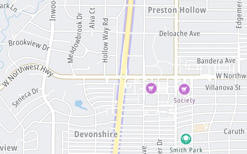 Static map of Dallas North Tollway at Northwest Highway/SH 12