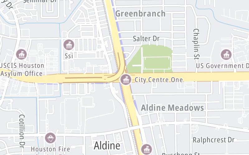 Static map of Hardy Toll Road at Beltway 8/Sam Houston Tollway