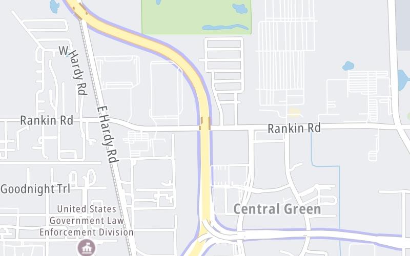 Static map of Hardy Toll Road at Rankin Road