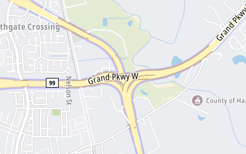 Static map of Hardy Toll Road at SH 99/Grand Parkway