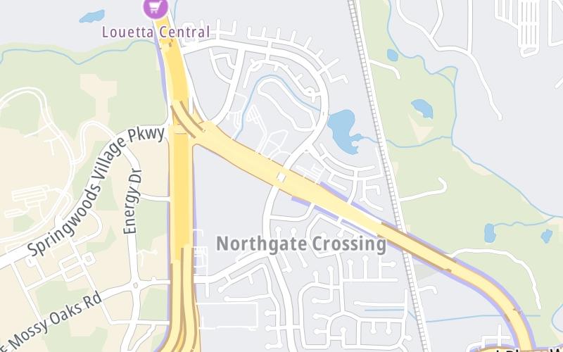 Static map of Hardy Toll Road at Northgate Crossing Boulevard