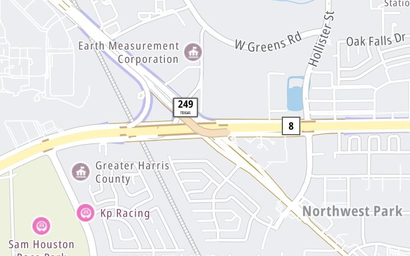 Static map of Tomball Tollway at Beltway 8/Sam Houston Tollway