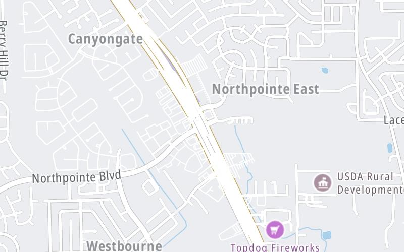 Static map of Tomball Tollway at Northpointe Boulevard