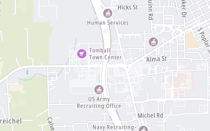 Static map of Tomball Tollway at FM2920/Waller