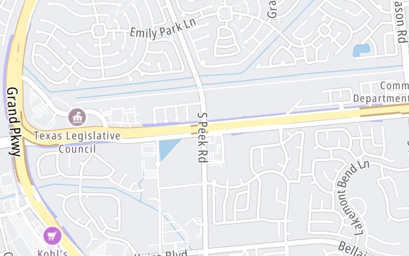 Static map of Westpark Tollway at Peek Road