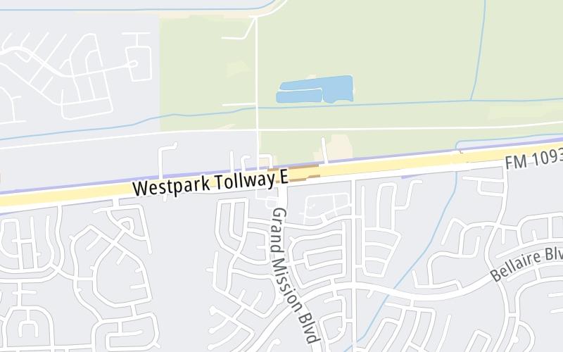 Static map of Westpark Tollway at Grand Mission Boulevard