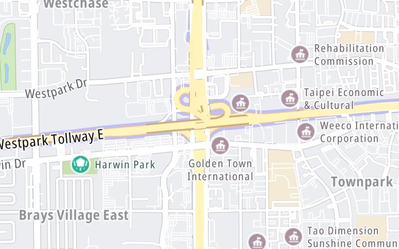 Static map of Westpark Tollway at Sam Houston Tollway/SH 8 Beltway